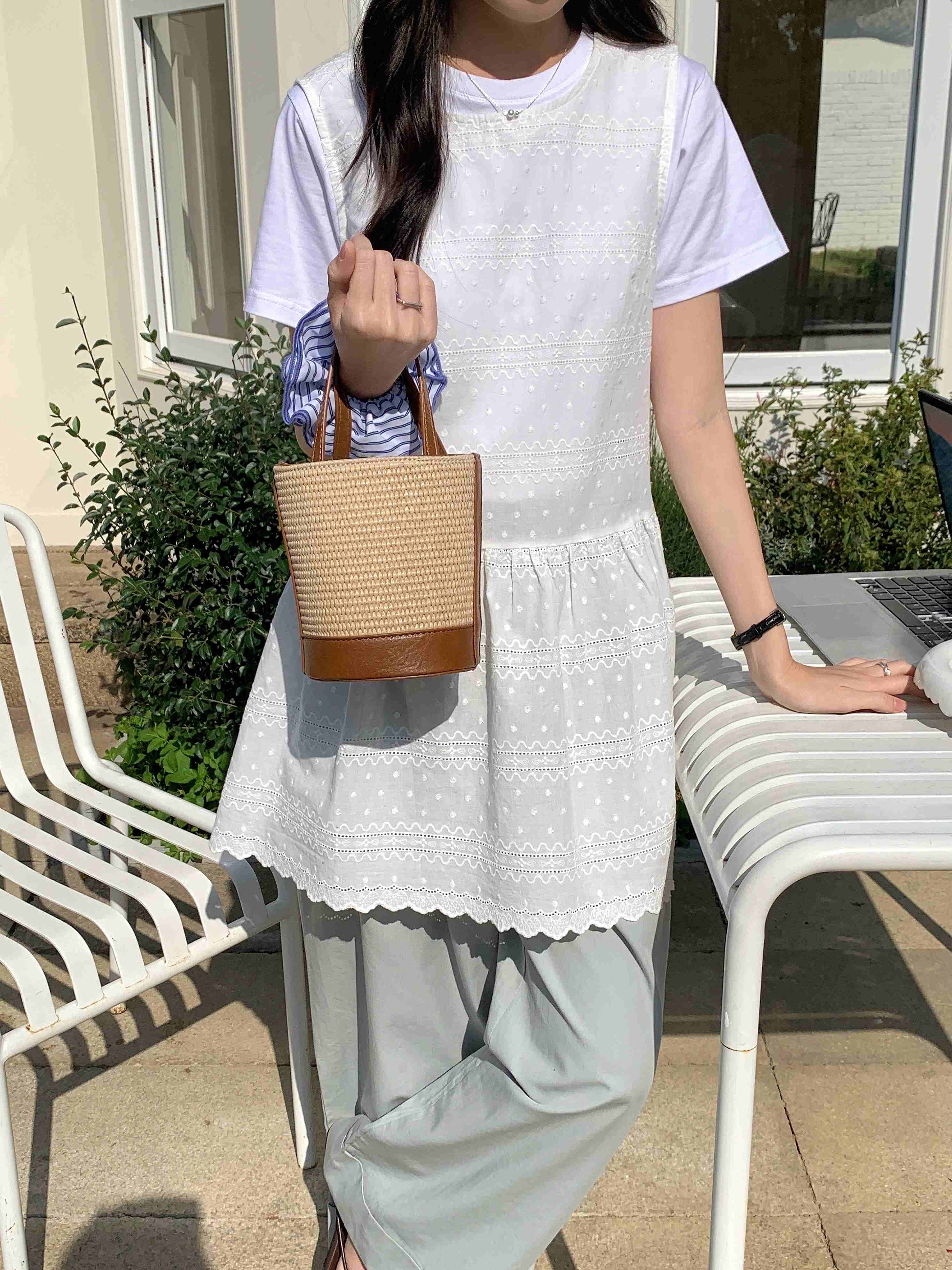 Pretty Persuasions - Vente Sac à bandoulière – femme - P25035 Sac seau/pochette bandoulière en paille9