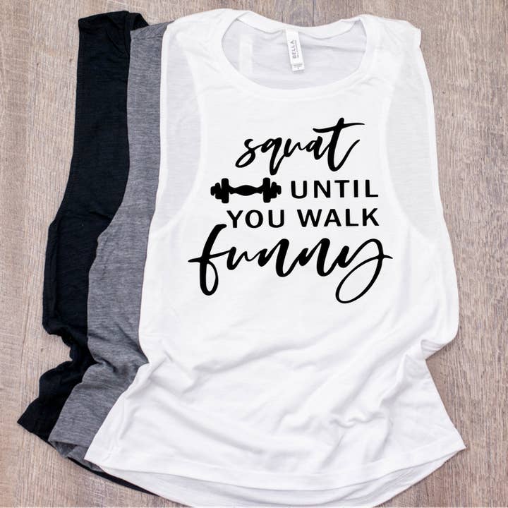 Cuclillas hasta que caminas divertido tanque muscular para venta al por mayor de FAMS design