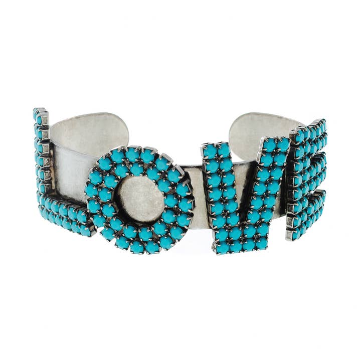 LA LA LOVE Manchet i Antik Sølv & Turkis for engroshandel hos TOVA