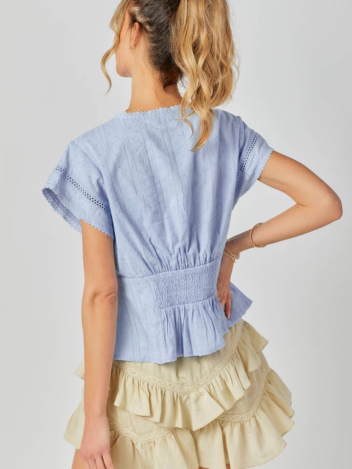 BABY PINK – Engroshandel Strikket top - Dame – Blondekombination Peplum Top4