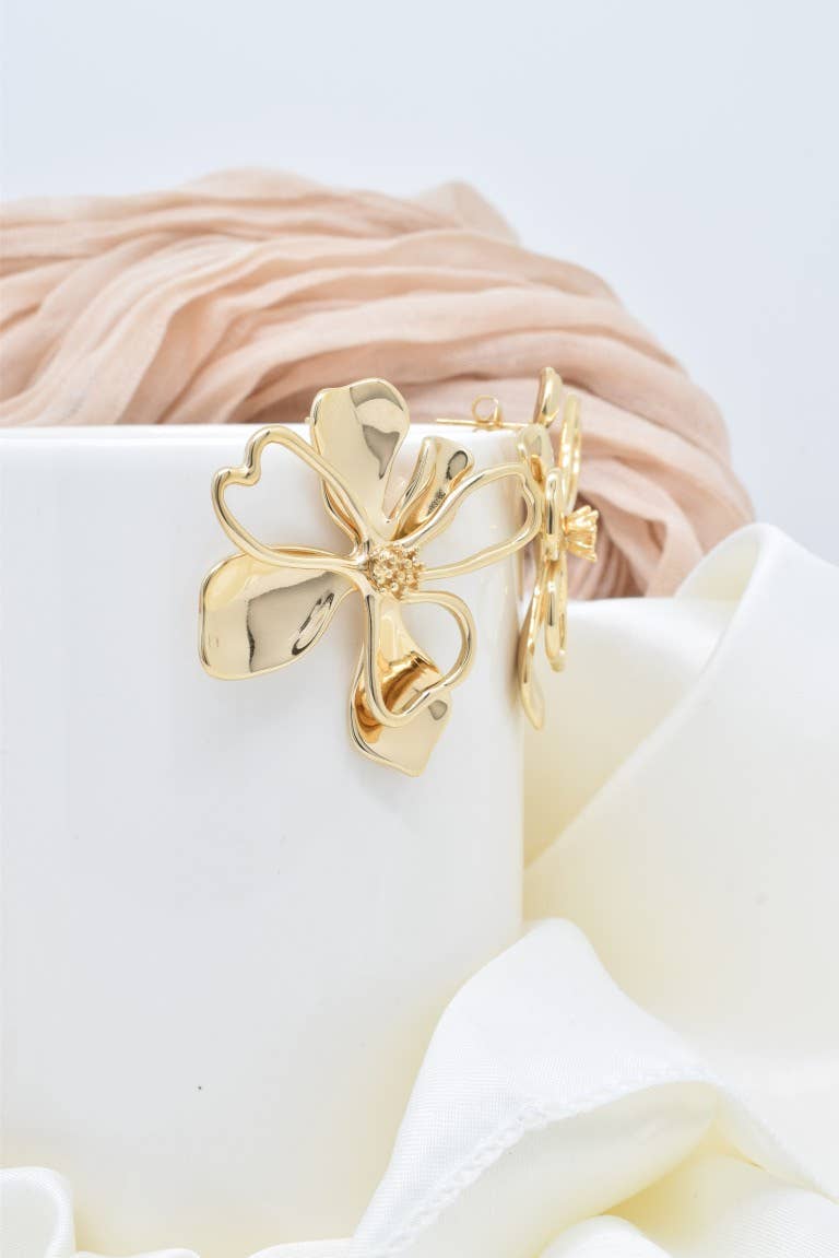 Kapyco - Wholesale Stud/Post Earrings - Stainless steel flower earrings - BO1004032