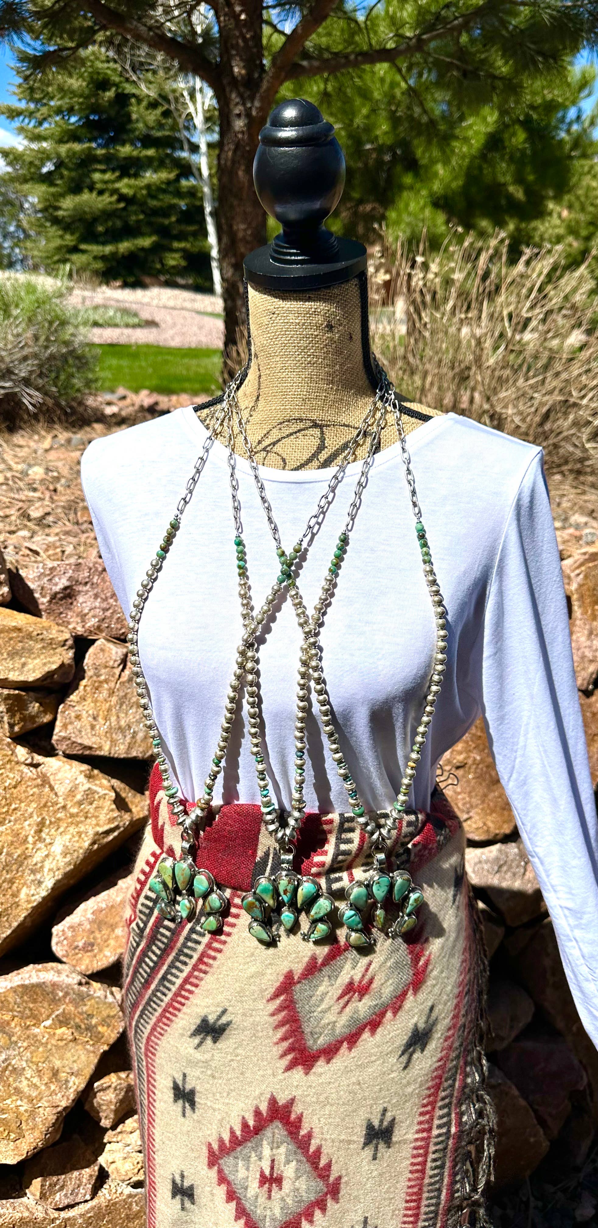 Fleurdesignz Western Jewelry – Engroshandel Halskæde med vedhæng – Justerbar Naja og turkis halskæde4