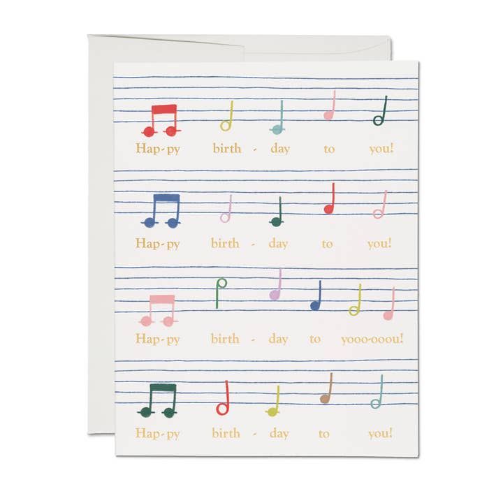 Fødselsdagssang lykønskningskort for engroshandel hos Red Cap Cards