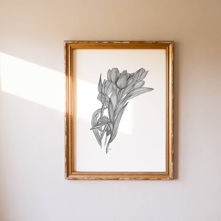 Imprimé Tulipes pour la vente par Vanee.ink