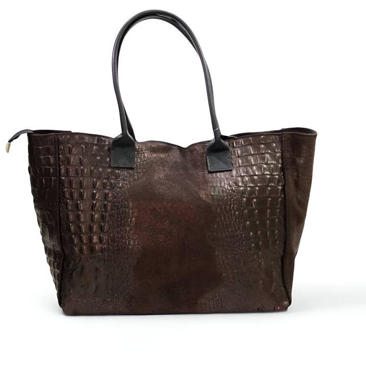 LOLA Croco Choco leather BAG for wholesale by ZEEN
