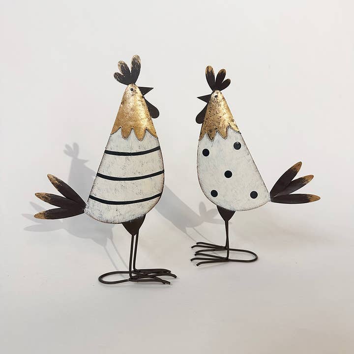 Metal Roosters, Set of 2 for wholesale by Forpost Trade Inc