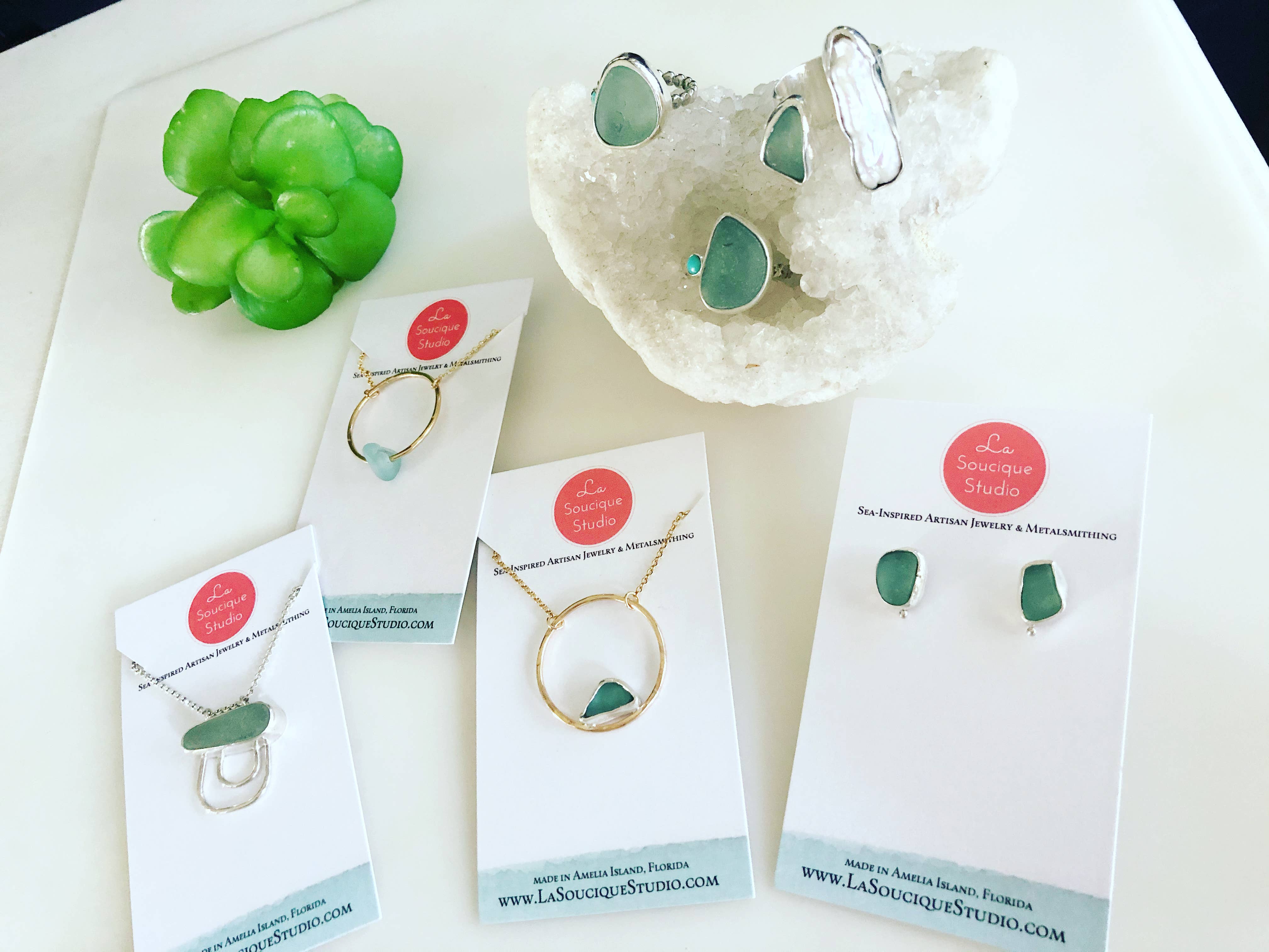 La Soucique Studio Metalsmithing - Wholesale Cocktail/Statement Ring - Perelle Pearl Cuff Ring - Aqua Blue2