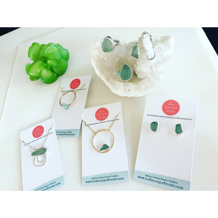 La Soucique Studio Metalsmithing - Wholesale Cocktail/statement ring - Perelle Pearl Cuff Ring - Aqua Blue2