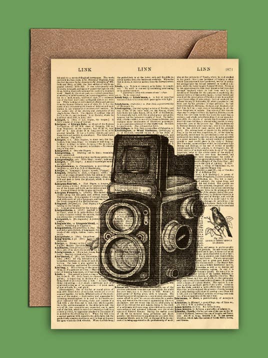 Vintage Camera Dictionary Art Card - (WAC21504) for wholesale by We Act Company