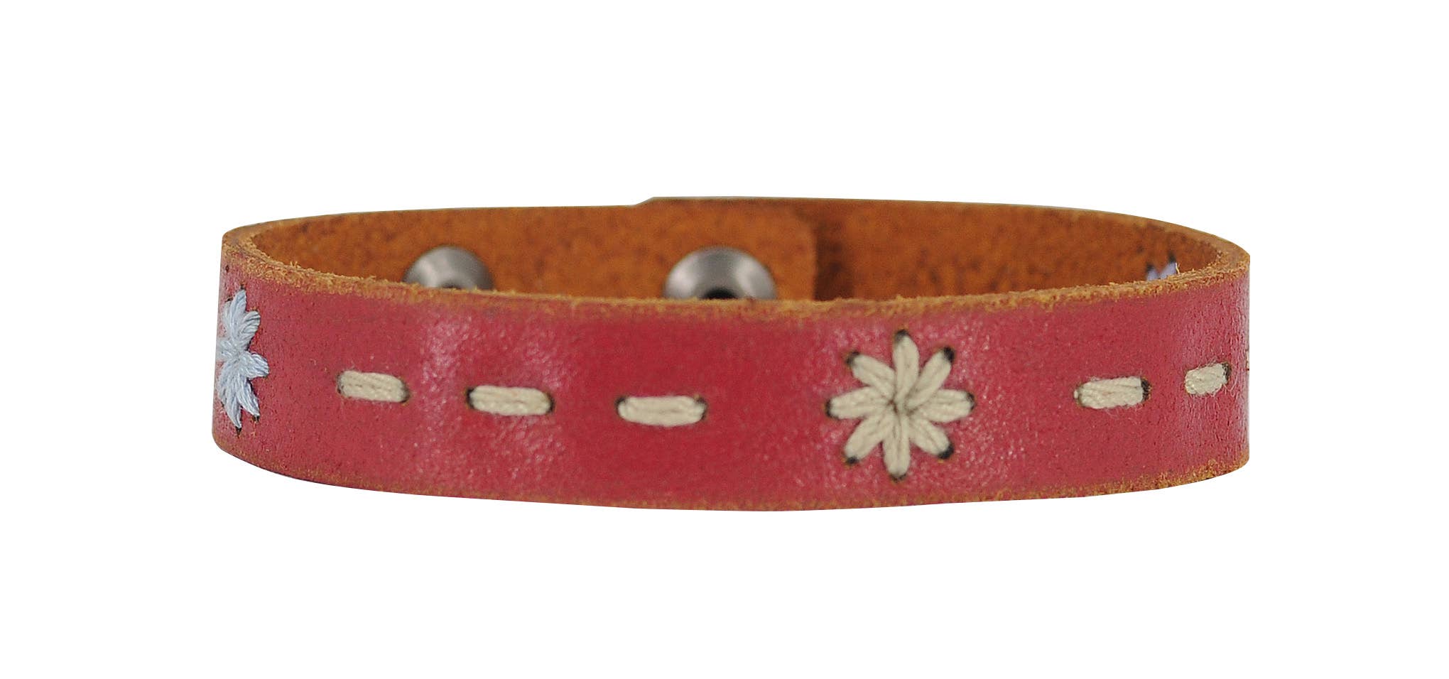 Most Wanted USA - Wholesale Bangle Bracelet - Floral Stitched Leather Bracelet0