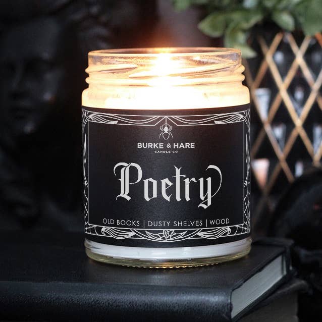 Burke & Hare Co - Wholesale Jar/Filled Candle - Library Candle | Poetry | Smells like Books | Dark Academia2