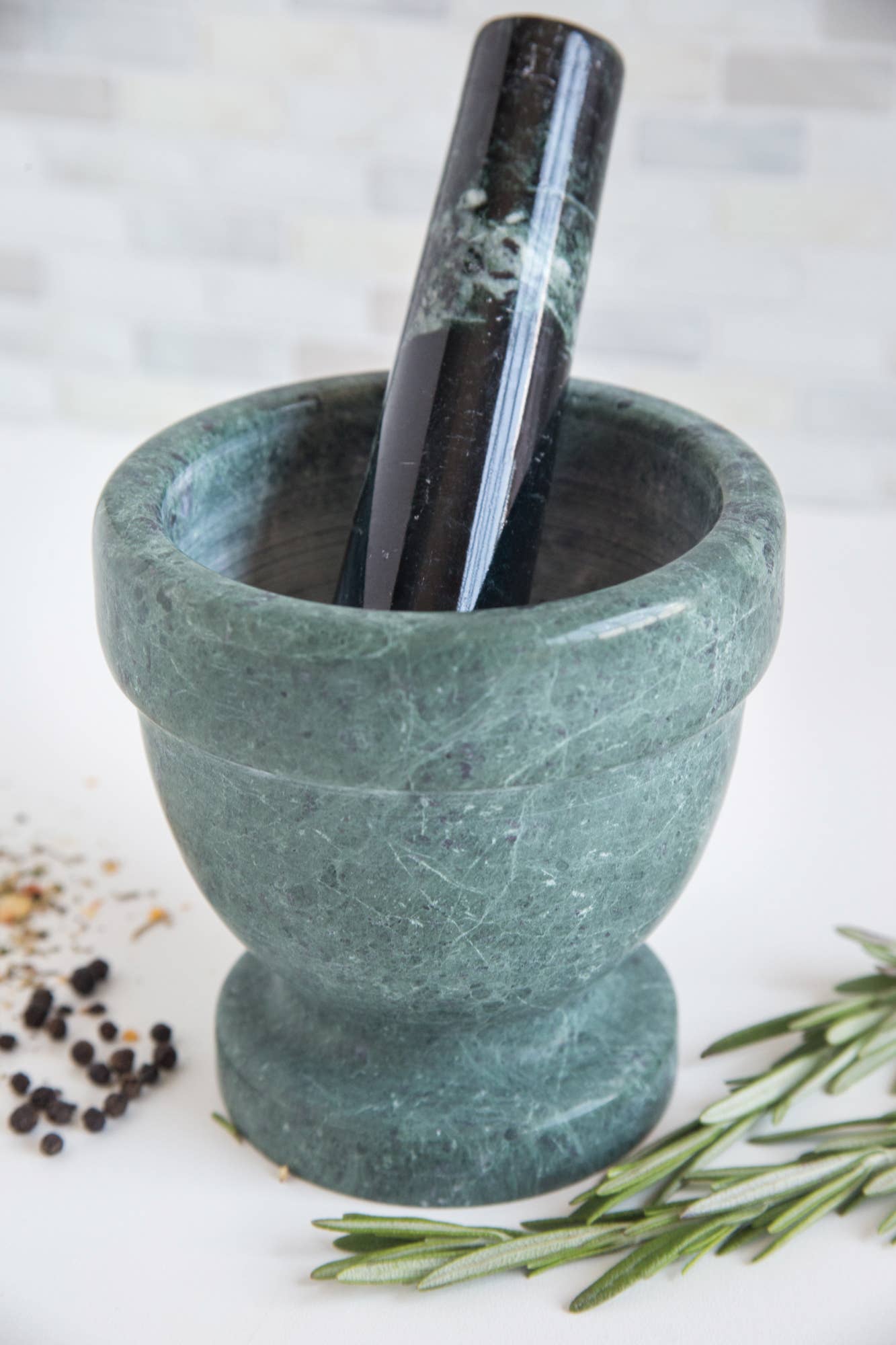 Fox Run Brands - Wholesale Mortar & pestle - Fox Run Marble Mortar and Pestle, Green, 4"3