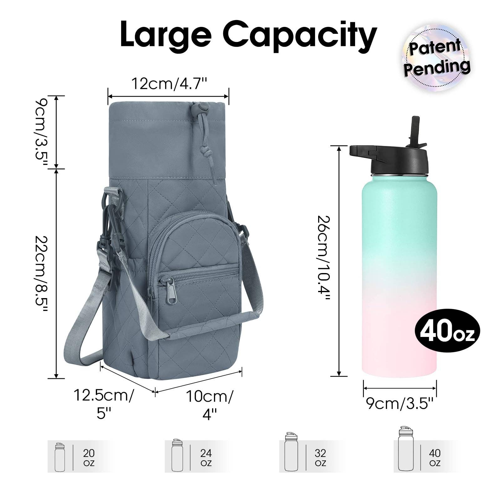 wandf - Wholesale Bottle Rack/Holder - Insulated Water Bottle Holder with Strap and Phone Pocket74