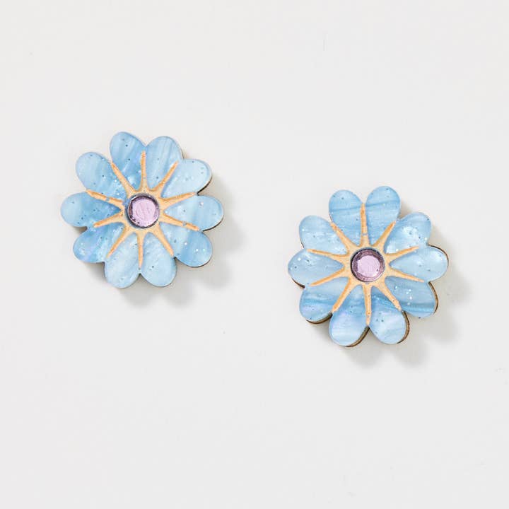 Boucles d'oreilles Vera - Bleu/Lilas pour la vente par Martha Jean