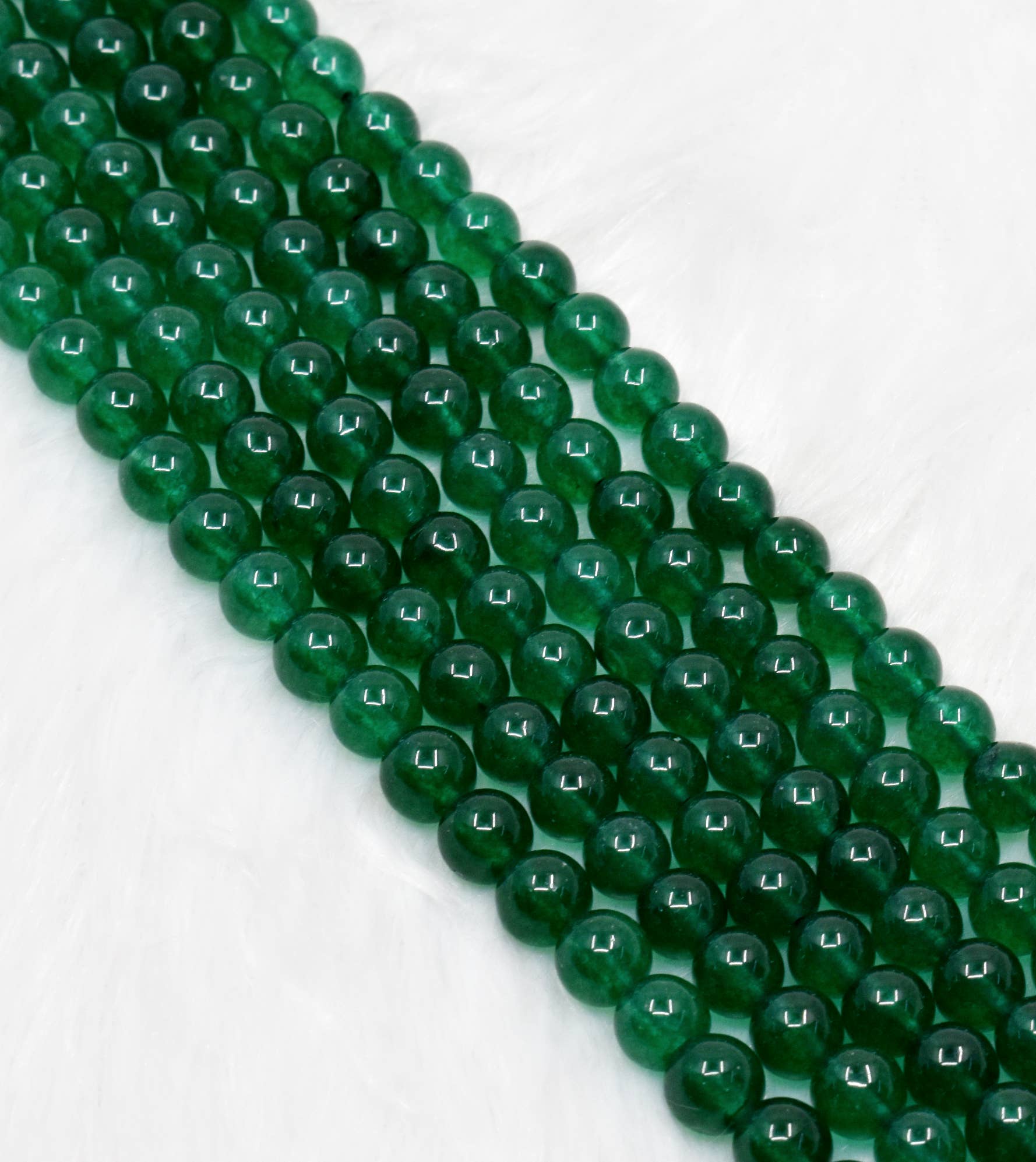 AK Healing Crystals - Venta al por mayor Cuentas - Cuentas redondas de jade verde, abalorios de cristal de 4 a 10 mm0