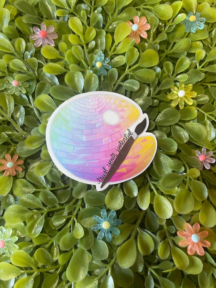 Rainbow Disco Paint Palette Sticker for engroshandel hos Sharp Thoughtlings