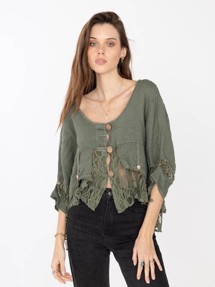 chaqueta 7029 100% lino para venta al por mayor de la maison des fibres naturelles