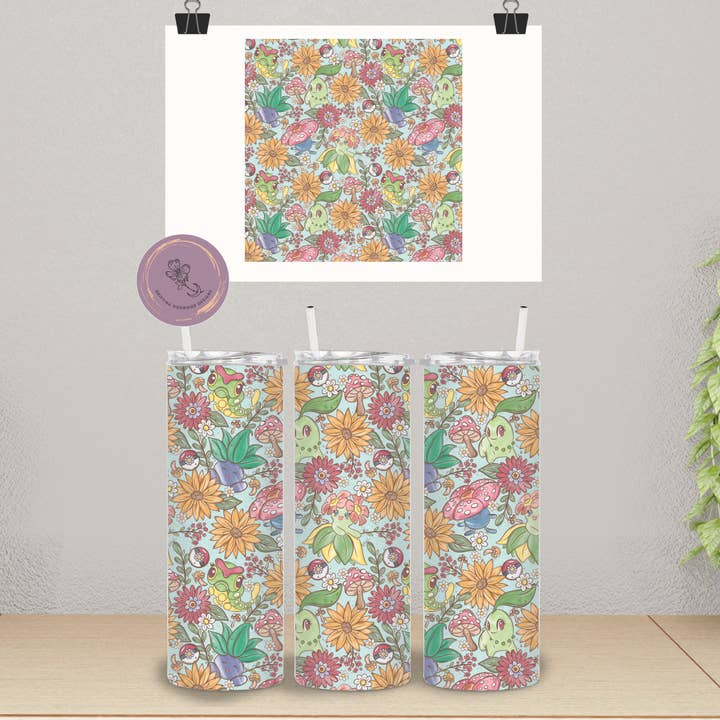 Pokémon Flowers Tumbler for wholesale by Drifting Dogwood Designs