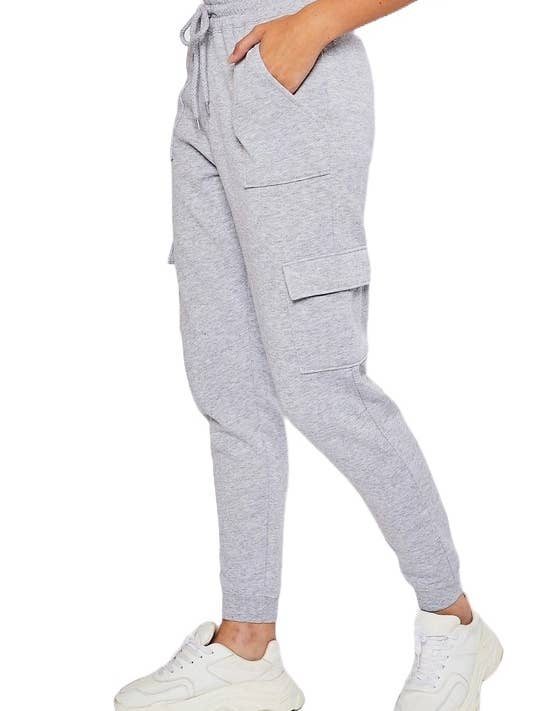 Fleece High Rise Cargo Jogger Pants for wholesale by Vanilla Monkey