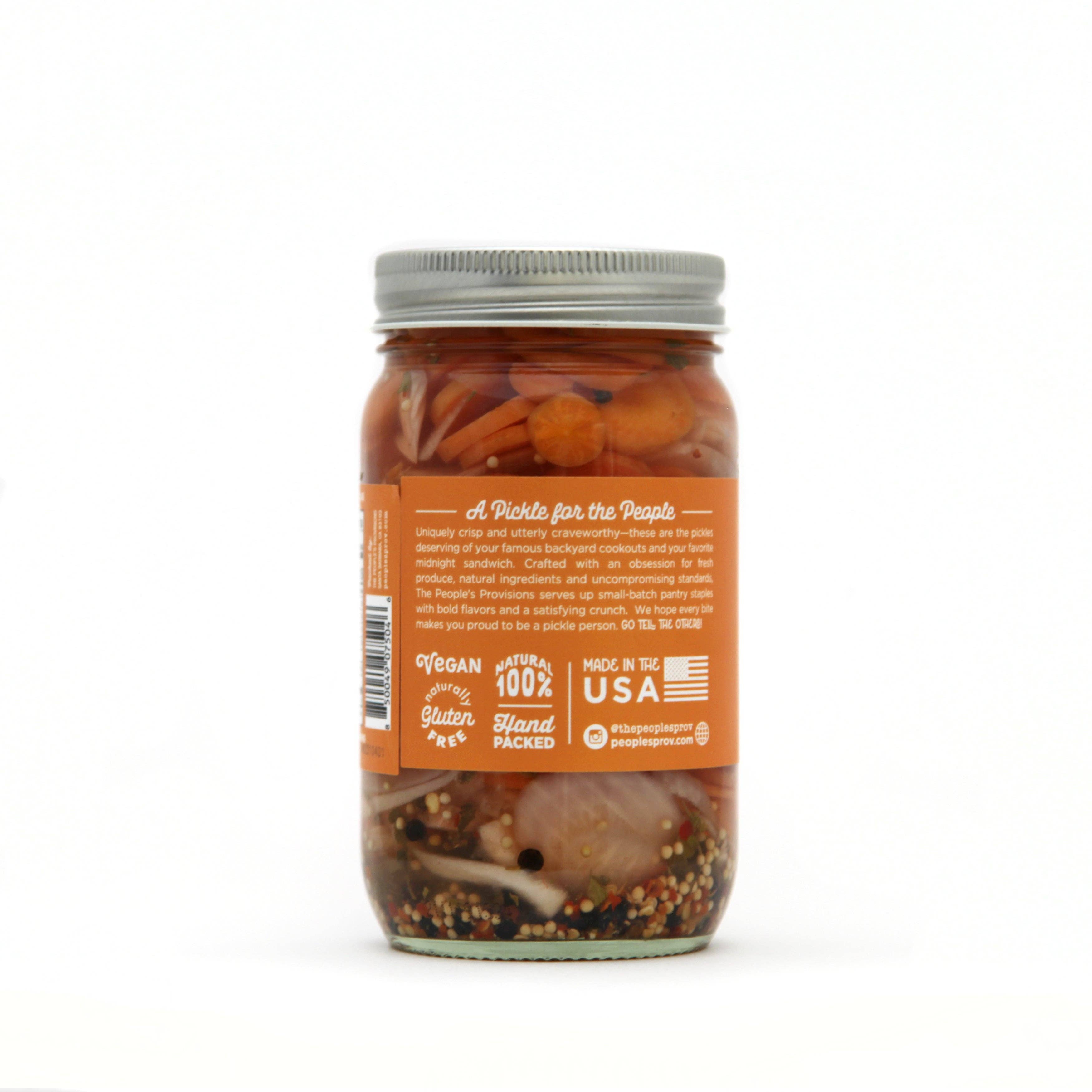 The People's Provisions - Wholesale Pickled Vegetables - Pickled Carrot & Onion 16oz3