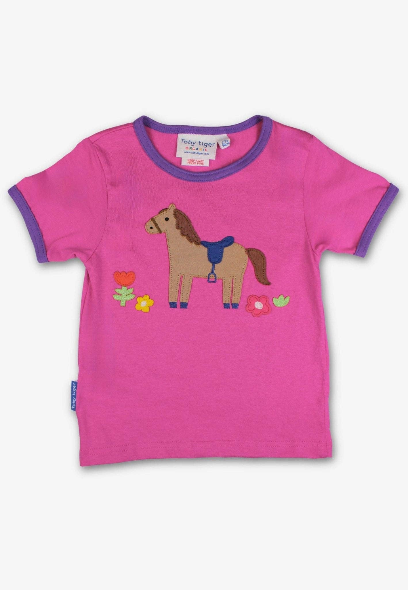 Toby Tiger - Wholesale T-Shirt - Kids - Organic Hillside Pony Applique Short Sleeved T-Shirt0