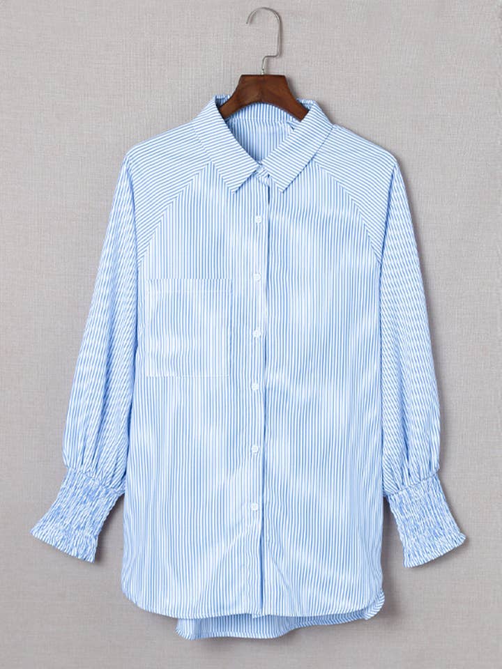 safistyle - Wholesale Button Down Shirt - Women's - Striped Button-Up Shirt1