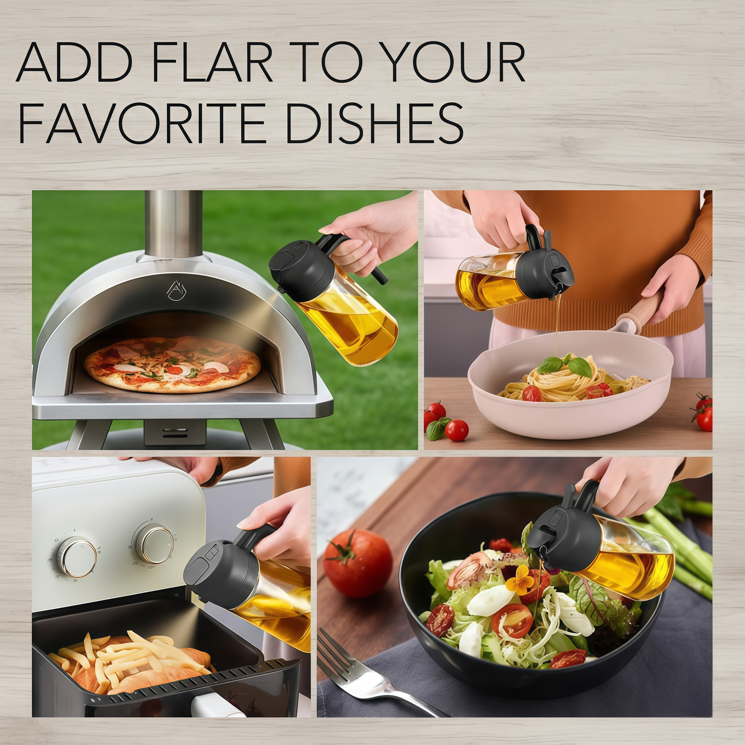 Otterware – wholesale Oil/vinegar dispenser – 2-in-1 Oil Sprayer & Oil Dispenser – 16oz Glass, Oil Bottle15