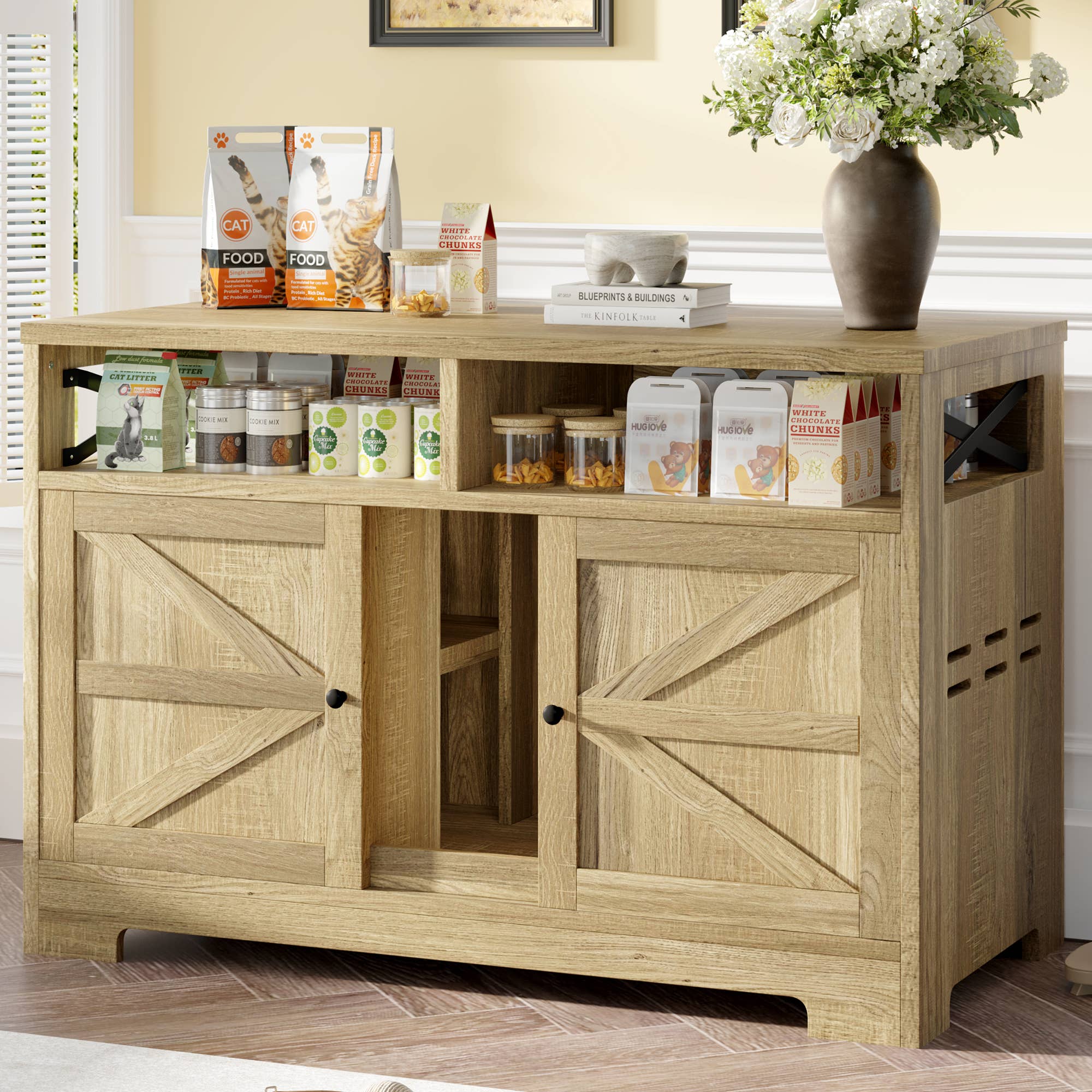 39F Inc. - Wholesale Pet Scratcher - Cat - Large Cat Litter Box Enclosure with LED & Scratching Post0