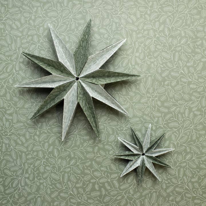 My Pretty Circus - Wholesale Origami/Kirigami Paper - Christmas origami paper - “pine branches” green - 25 sheets7