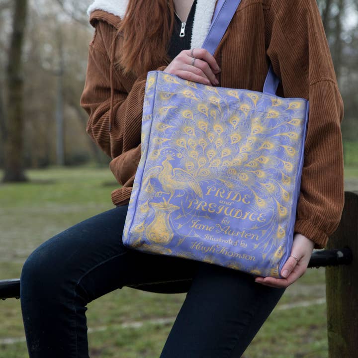 Pride and Prejudice Purple Tote Bag for wholesale by Well Read Company