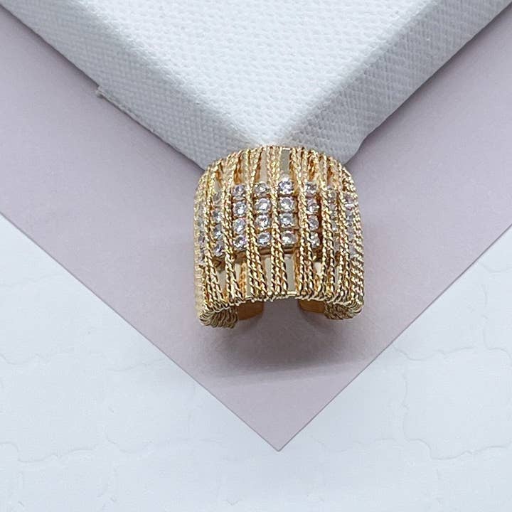 Milie - Wholesale Multi-Stone Ring - 18k GF Chunky Ring with Cubic Zirconia3