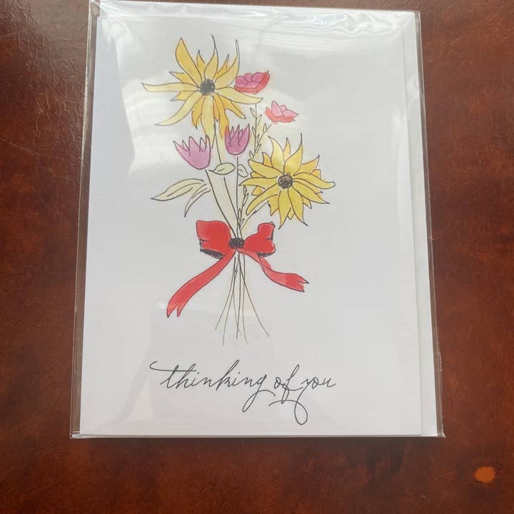"Thinking of You" Blank Greeting Card for wholesale by Lexie Manion