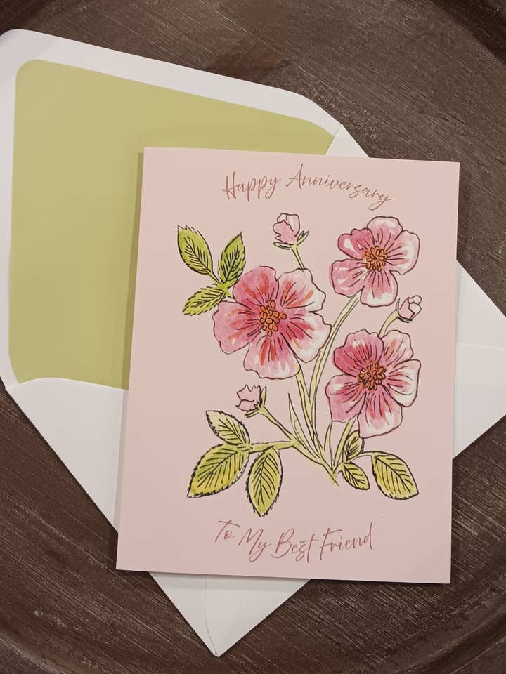 Floral Anniversary Card for wholesale by The Lettering Loft