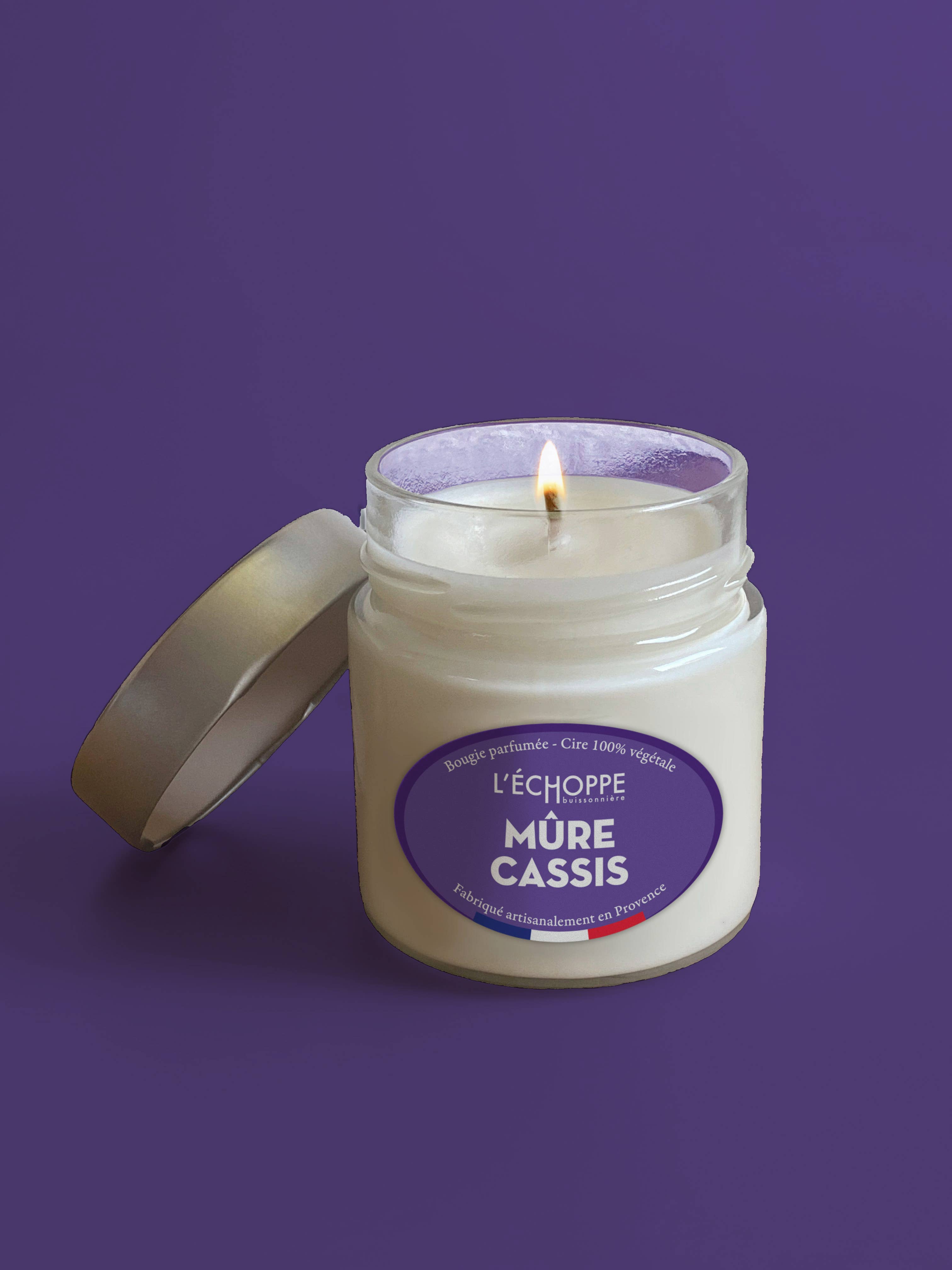 L'Échoppe Buissonnière – Großhandel Kerze im Glas / gefüllte Kerze – Brombeere Cassis - Duftkerze 180g0