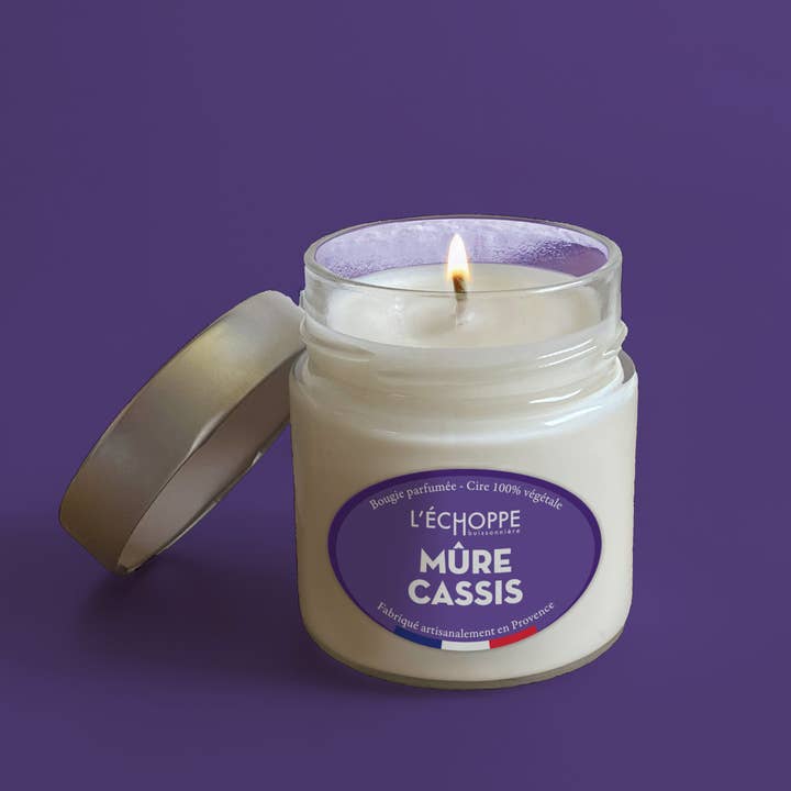L'Échoppe Buissonnière - Wholesale Jar/Filled Candle - Blackberry Blackcurrant - Scented Candle 180g0