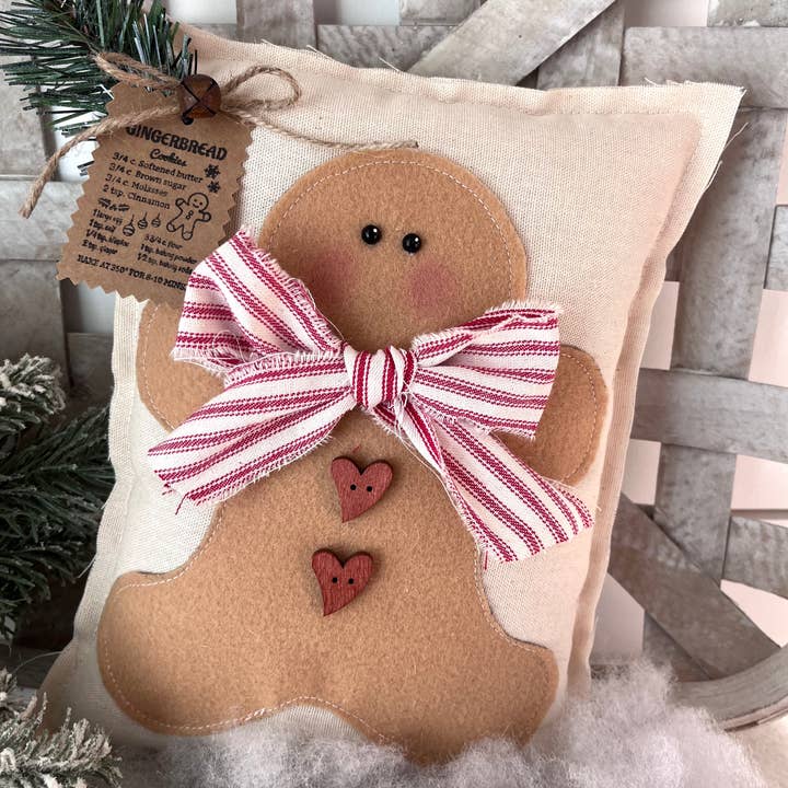 Kate + Em - Wholesale Christmas Decoration - Primitive Gingerbread Decorative Pillow - 10 Options1