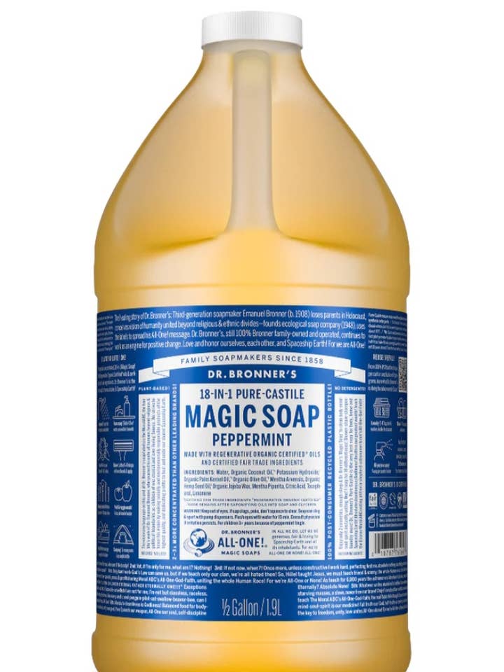 Dr. Bronner Pfefferminz Reine-Kernseife 64oz Halbe Gallone für den Großhandel von Majesitc Health