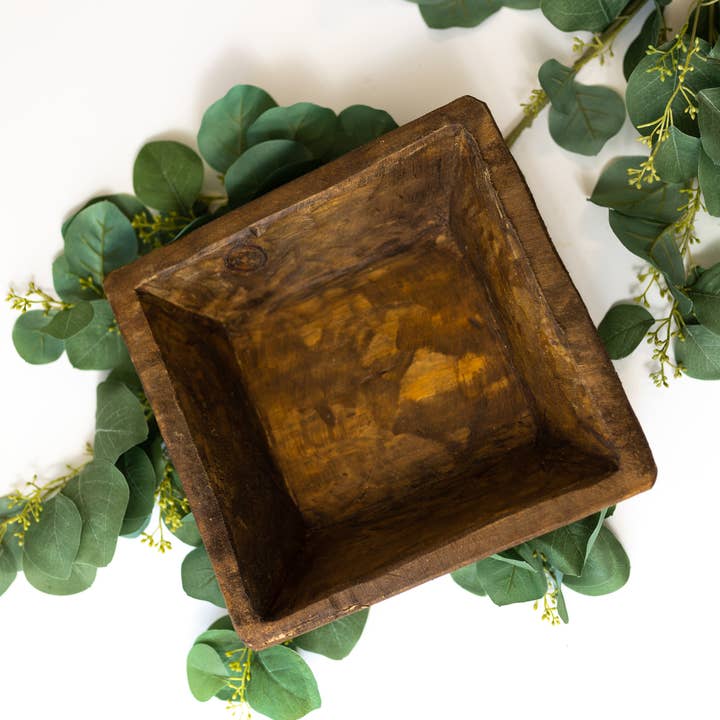 Forever Green Art - Wholesale Decorative Plate/Dish/Bowl - Square Wooden Bowl