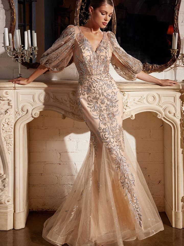 Mermaid Glitter Print Gown for wholesale by Tux-USA®