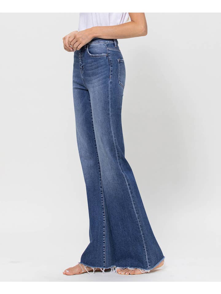 LINE IS BLUE SUPER HIGH RISE RELAXED FLARE JEANS F4511 for wholesale on Faire6