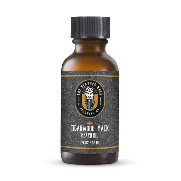 Cigarwood Mack Beard Oil - Tobacco, Oud + Smoky Vanilla for wholesale by The Bearded Mack Grooming Co