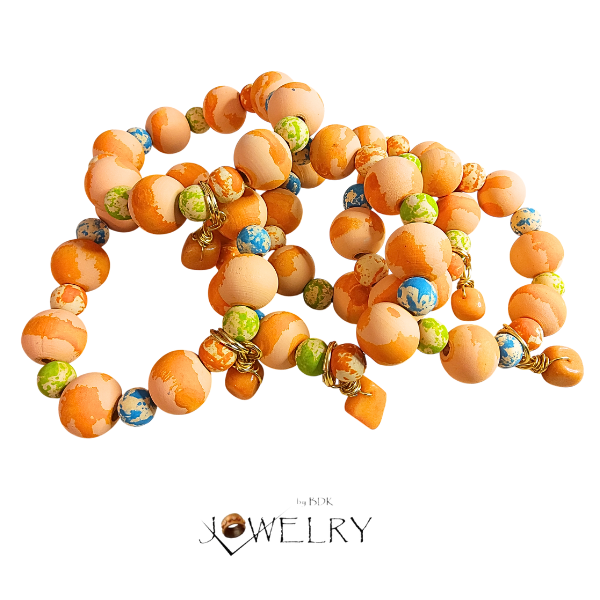 Jewelry By BDK - Wholesale Charm/Dangle Bracelet - Bold Tangerine Orange Charm Bracelet 1