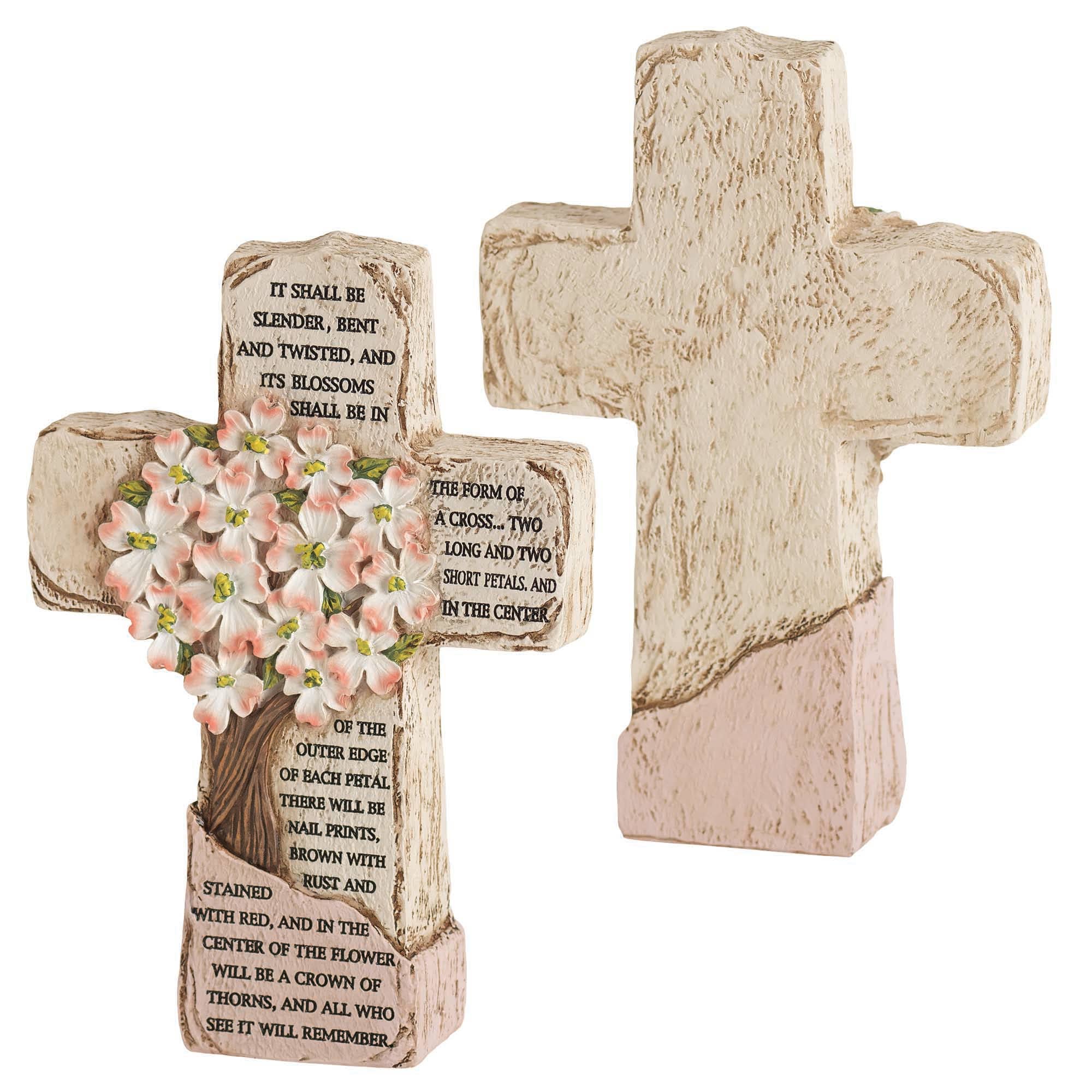 Dicksons Mommy You Taught Me Heart Soft Pastels Resin Stone Tabletop Cross Figurine