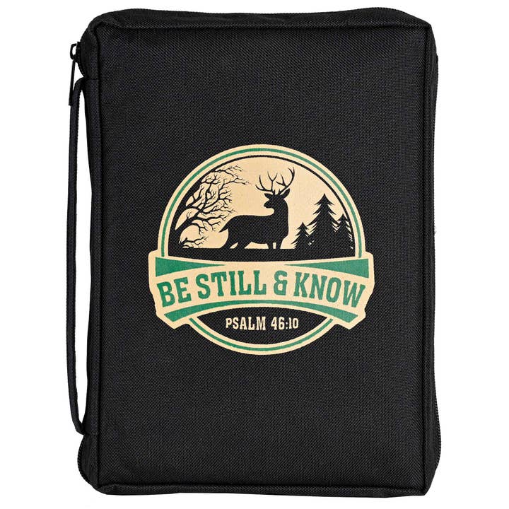 Dicksons - Venta al por mayor Fundas para la Biblia - Funda para Biblia Ciervo Quédate Quieto y Conoce Impresión Grande