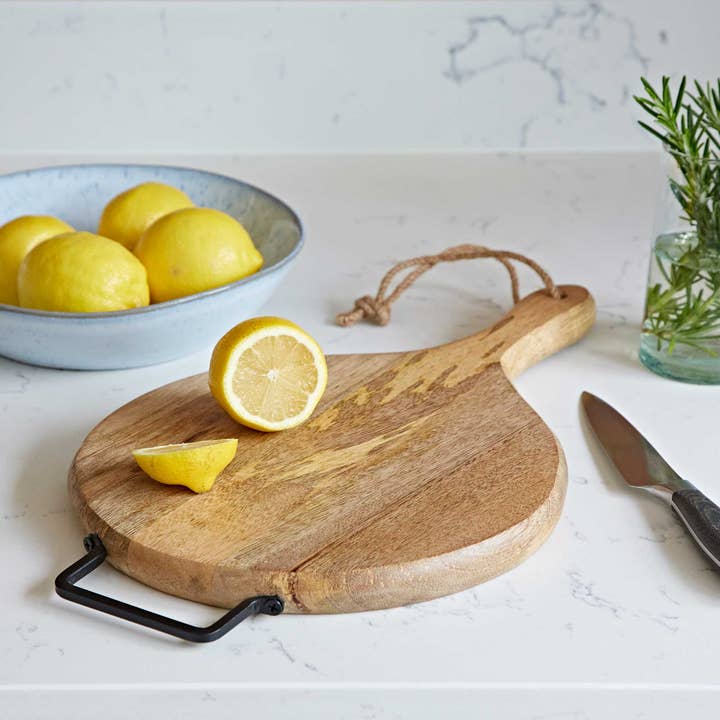 The Paper High Gift Company Limited - Wholesale Cheese Board - Handmade Mango Wood Round Chopping Board - Cheese Board