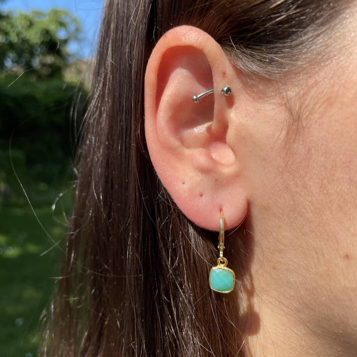 Clea earrings - Chrysoprase for wholesale by Giollevi