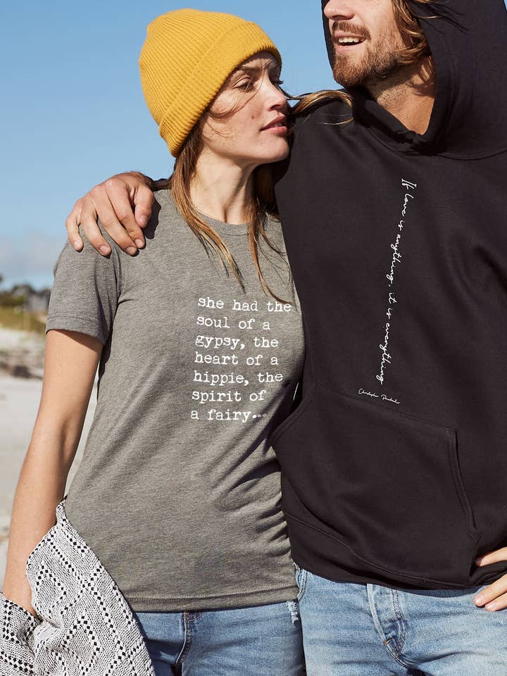 "Heart of a Hippie" Short Sleeve Tee for wholesale by Om & Ah