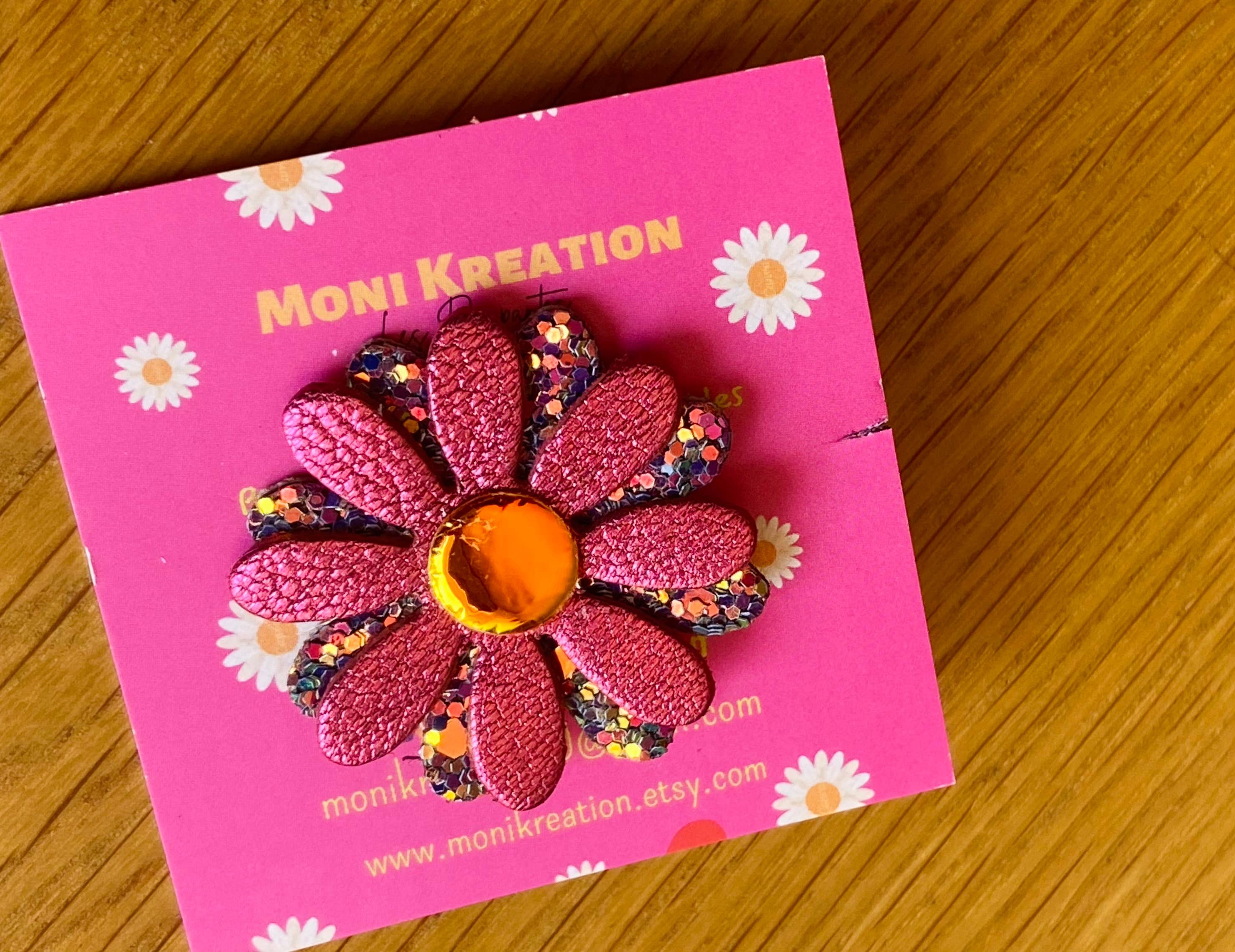 Moni Kréation - Vente Broches - Pins- broche- bagde aimanté fleur marguerite 4
