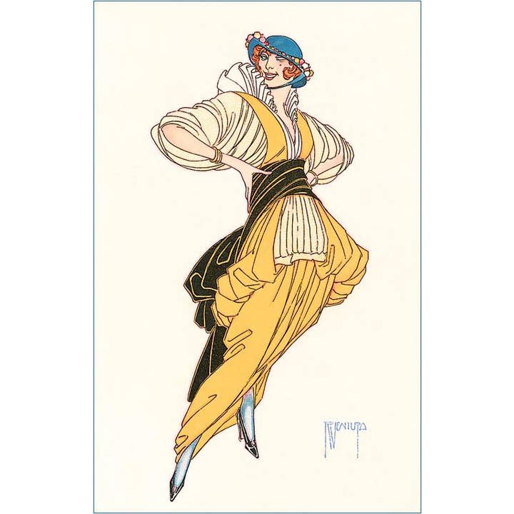 Found Image Press - Wholesale Stationery/Notecard Set - Greeting Card FN-146 Saucy Woman with Big Sleeves