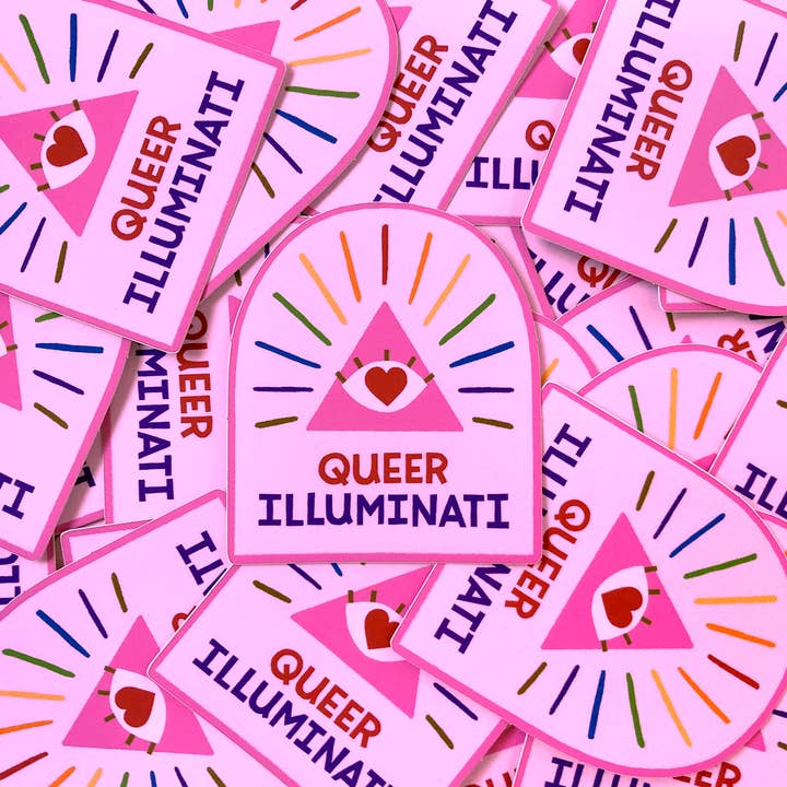 Queer Illuminati sticker for wholesale by Anxious Microbe